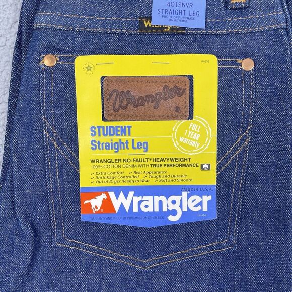VTG Deadstock Wrangler Jeans Mens 27x35 Blue Western Bootcut Flare 80s Raw‎ NWT - Picture 2 of 16
